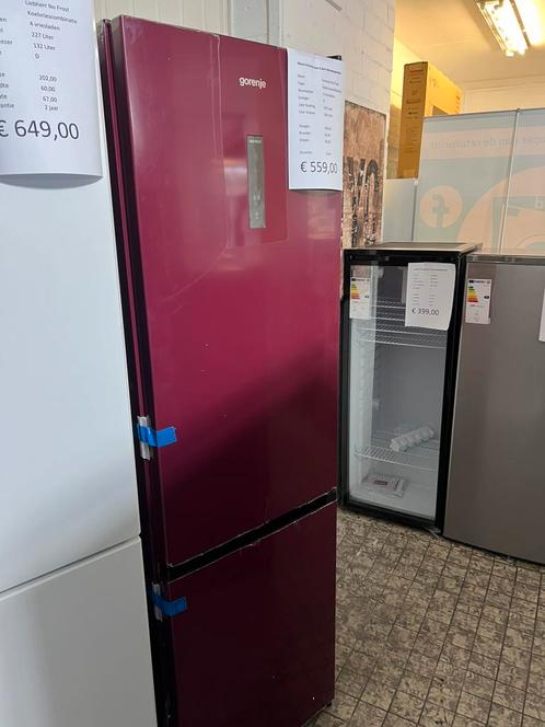 Gorenje koelvriescombinatie no frost bordeauxrood nieuw, Witgoed en Apparatuur, Koelkasten en IJskasten, Nieuw, Met aparte vriezer