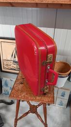 Vintage #Rode #Leren #Koffer #klm, Gebruikt, Slot, Ophalen of Verzenden, Minder dan 35 cm
