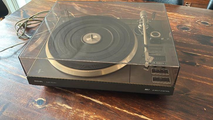 Platenspeler - Philips 867 met nieuw AT91 element., Audio, Tv en Foto, Platenspelers, Gebruikt, Platenspeler, Philips, Ophalen