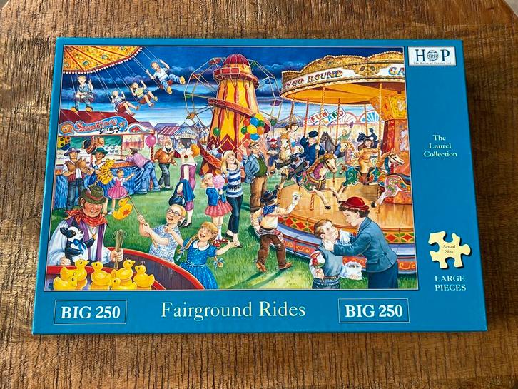 Legpuzzel Fairground Rides - BIG 250 stukjes, Hobby en Vrije tijd, Denksport en Puzzels, Gebruikt, Legpuzzel, Minder dan 500 stukjes