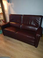 Lederen 3-zits bankstel met hoge rugleuning, Ophalen of Verzenden, Zo goed als nieuw, 75 tot 100 cm