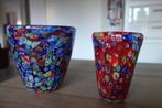 2 Glazen Vazen Millefiori, Antiek en Kunst, Antiek | Glas en Kristal, Ophalen of Verzenden