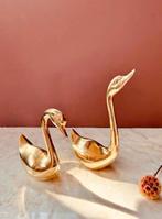 Zwanen set messing, Verzamelen, Beelden en Beeldjes, Ophalen of Verzenden, Gebruikt, Dier