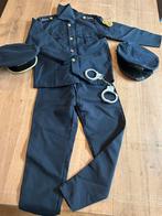 Carnaval politiepak met pet en handboeien, maat 140/146, Ophalen of Verzenden, Zo goed als nieuw, 134 t/m 140, Jongen of Meisje