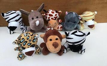 8 safariknuffels met sleutelhanger beschikbaar voor biedingen