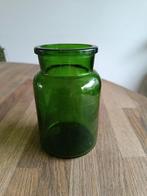 Groen vaasje glas kleine bloemenvaas, Ophalen of Verzenden