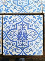 Minton Hollins Victorian tiles, plakaat 116hx113br blauw wit