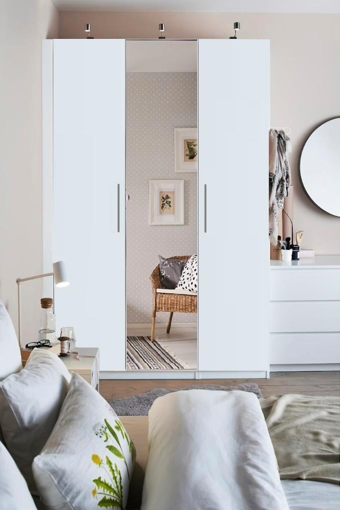 Ikea Pax kast Hoogglans met spiegel 150x 236 Kledingkast, Huis en Inrichting, Kasten | Kledingkasten, Gebruikt, 200 cm of meer