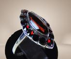 ART DECO 835 zilver PYROPE GRANAAT markies ring 17/17,5!, Verzenden, Zo goed als nieuw, X, Met edelsteen