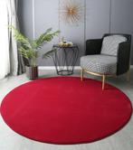 Rood Fluwelen Rond Vloerkleed Kleed Tapijt Fleece Vloermat, Verzenden, Rond, Rood, Nieuw