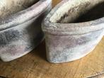 2 brocante bloempotten 18/30cm, Tuin en Terras, Bloempotten, Ophalen, Gebruikt, Rond, Aardewerk