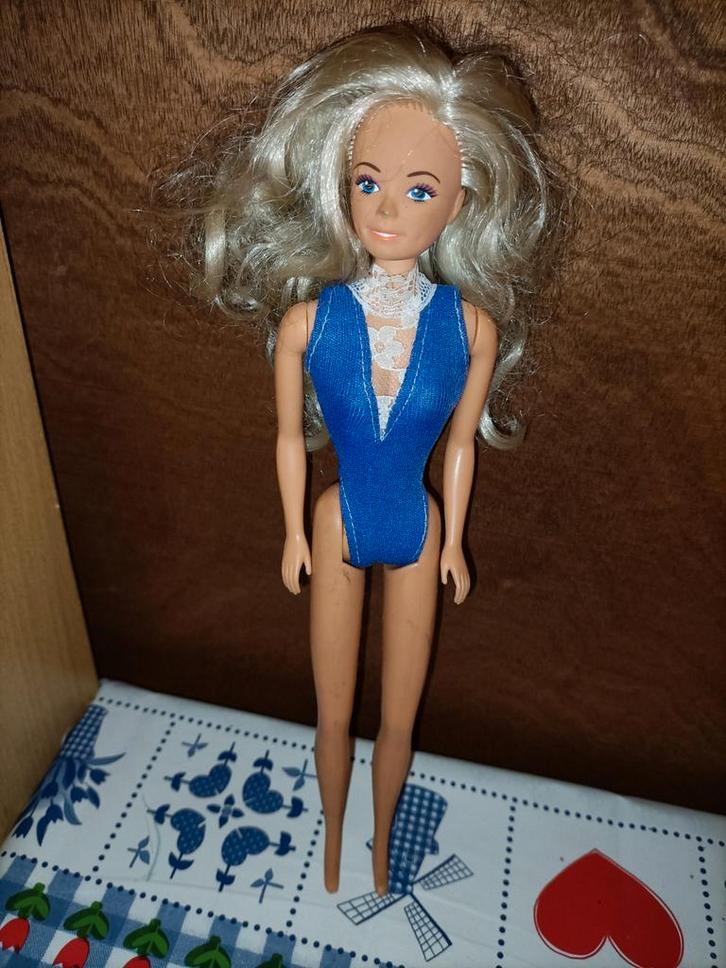 Blonde barbiepop met blauw badpak barbie pop, Kinderen en Baby's, Speelgoed | Poppen, Barbie, Ophalen of Verzenden