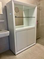 Vitrine Kast Glasplaat wit, Huis en Inrichting, Kasten | Vitrinekasten, Ophalen, Met deur(en), 100 tot 150 cm, Modern Design