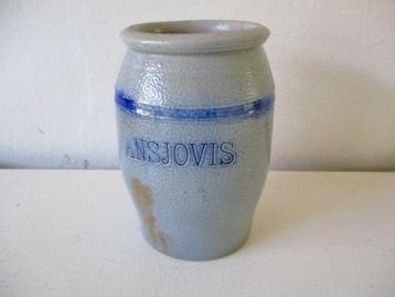  Oude brocante "Keulse" steengoed Ansjovis pot  beschikbaar voor biedingen