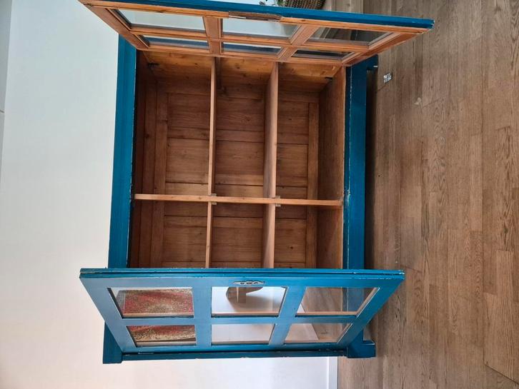 Oude vitrinekast, Huis en Inrichting, Kasten | Vitrinekasten, Gebruikt, 150 tot 200 cm, 100 tot 150 cm, 50 tot 75 cm, Ophalen