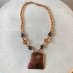 Nieuwe Kunststof Ketting, Met hanger, Kunststof, Bruin, Nieuw