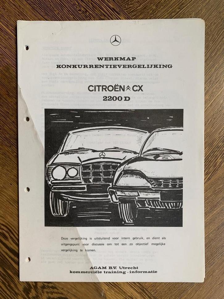 Werkmap Mercedes-Benz 220D W123 vs Citroen CX 1976, Boeken, Auto's | Folders en Tijdschriften, Nieuw, Citroën, Ophalen of Verzenden