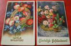 2x Hartelijk Gefeliciteerd - Bloemen / Rozen - 1936 / 1939, Ophalen of Verzenden, 1920 tot 1940, Gelopen, Feest(dag)