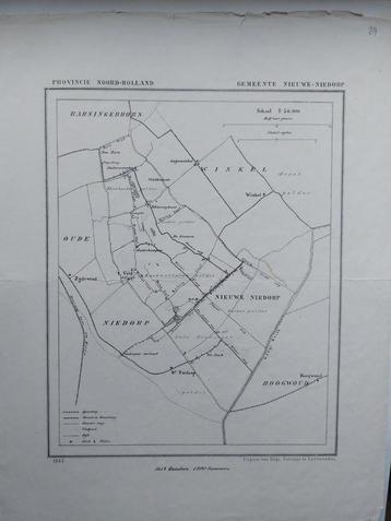 29 / Nieuwe Niedorp Hoogwoud Winkel Litho uit 1865 J. Kuyper beschikbaar voor biedingen