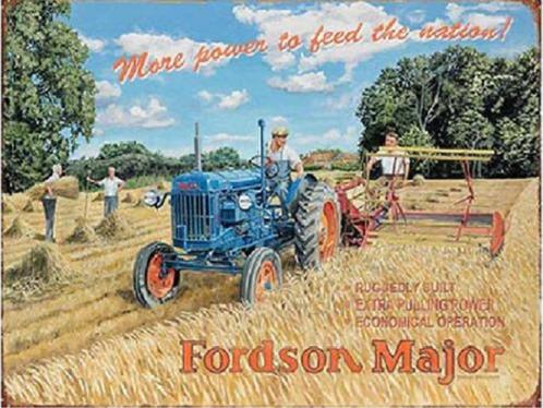 Fordson Major More power.  Metalen wandbord 40 x 30 cm., Verzamelen, Merken en Reclamevoorwerpen, Nieuw, Reclamebord, Ophalen of Verzenden