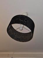 Zwarte Suède Lampenkap - Zo Goed Als Nieuw, Huis en Inrichting, Ophalen of Verzenden, Zo goed als nieuw, Zwart, Rond