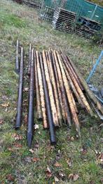 Houten puntpalen ongebruikt. 3m lang en 8cm dik.  30 stuks, Tuin en Terras, Palen, Balken en Planken, Ophalen, Zo goed als nieuw