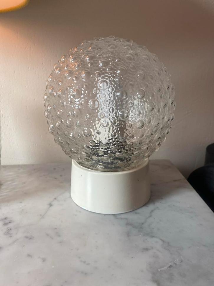 Vintage Glazen Bubbel Plafondlamp, Antiek en Kunst, Antiek | Lampen, Ophalen of Verzenden