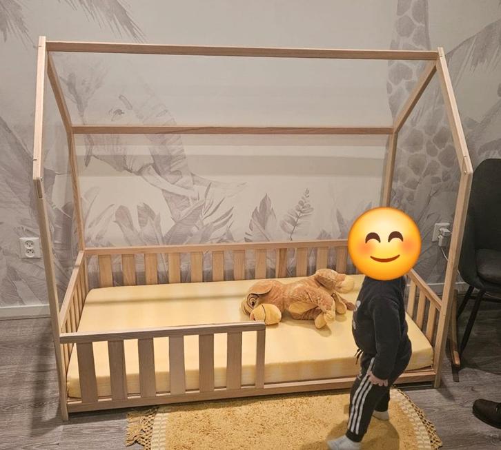Juniorbed Prenatal Sjors + Aerosleep matras (70x140), Kinderen en Baby's, Kinderkamer | Bedden, Zo goed als nieuw, 140 tot 160 cm