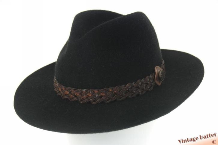 Vintage Outdoor gleufhoed Traveller Club zwart haarvilt 58, Kleding | Heren, Hoeden en Petten, Zo goed als nieuw, Hoed, 58 of 59 cm (L, 7¼ of ⅜ inch)