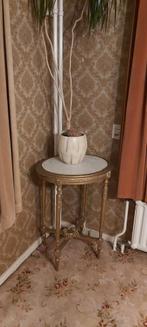 Vintage Gouden Bijzettafeltje, Ophalen, Rond, 50 tot 100 cm