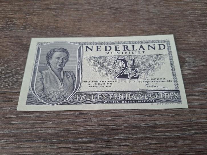 UNC biljet 2,5 gulden 1949, muntbiljet Juliana, Postzegels en Munten, Bankbiljetten | Nederland, Ophalen of Verzenden