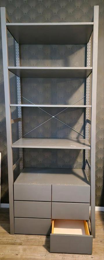 Grijze Ivar kast met lades - afbeelding 1