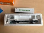 Roco containerdraagwagen met container van Evergreen, Hobby en Vrije tijd, Modeltreinen | H0, Gebruikt, Gelijkstroom, Wagon, Ophalen of Verzenden