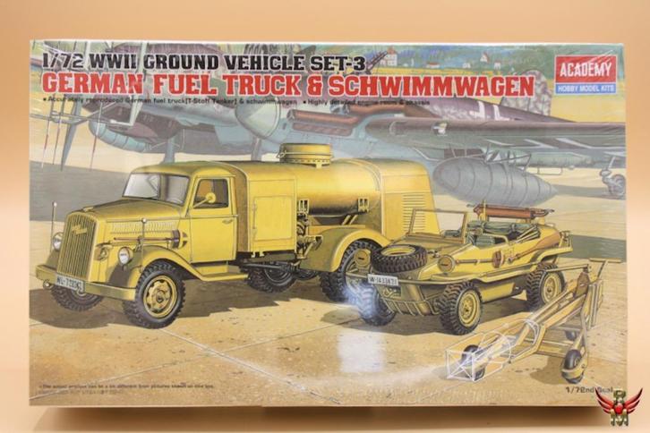 ROWASP | Academy 1/72 German Fuel Truck & Schwimmwagen WWII, Hobby en Vrije tijd, Modelbouw | Auto's en Voertuigen, Nieuw, Truck