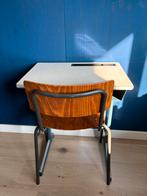 Vintage Schoolbureau met Stoel, Huis en Inrichting, Bureaus, Ophalen, Gebruikt, Bureau