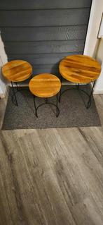 bij zet tafeltje 3 stuks, Ophalen, Minder dan 45 cm, Minder dan 55 cm, Rond