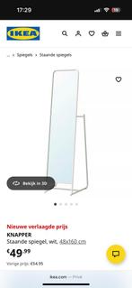 Ikea KNAPPER Staande spiegel, wit, 48x160 cm, Huis en Inrichting, Woonaccessoires | Spiegels, Ophalen, Minder dan 50 cm, Zo goed als nieuw