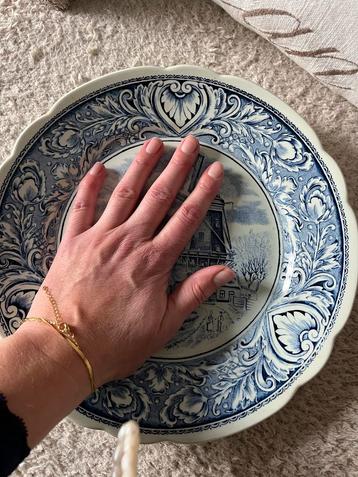 Delfts Blauw Wandbord met Molen beschikbaar voor biedingen