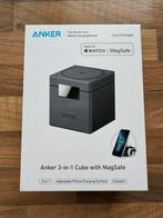 Anker 3-in-1 Cube MagSafe Oplader voor iPhone/Watch/AirPods., Telecommunicatie, Mobiele telefoons | Telefoon-opladers, Nieuw, Apple iPhone