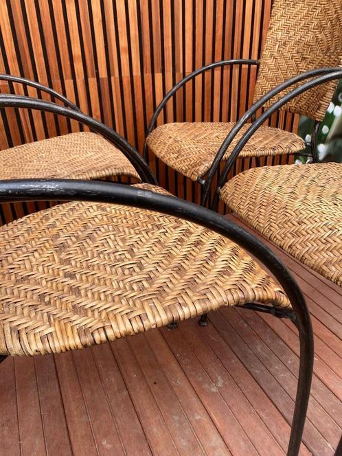 Vintage Rotan stoelen, Tuin en Terras, Tuinstoelen, Gebruikt, Rotan, Stapelbaar, Ophalen