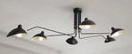 Serge Mouille hanglamp,  zwart, 6 armen, groot, replica, Ophalen of Verzenden, Zo goed als nieuw, Serge mouille