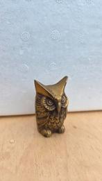 Vintage Massief Koperen Uil - Verzamelaarsobject, Tuin en Terras, Tuinbeelden, Ophalen of Verzenden, Gebruikt, Metaal, Dierenbeeld