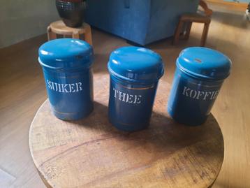 Emaille voorraadbussen Petrol blauw beschikbaar voor biedingen