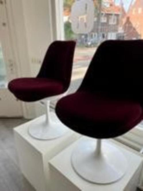 Knoll Saarinen Tulip Chair, Huis en Inrichting, Stoelen, Zo goed als nieuw, Eén, Stof, Rood, Ophalen