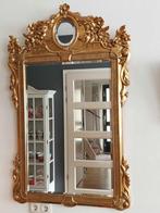 Grote gouden spiegel in barok stijl met kuif, Antiek en Kunst, Ophalen