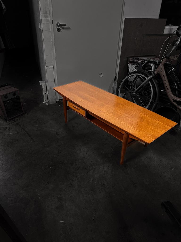 Vintage zweeds design salontafel groter formaat, Ophalen, Scandinavisch, 100 tot 150 cm, Iconisch