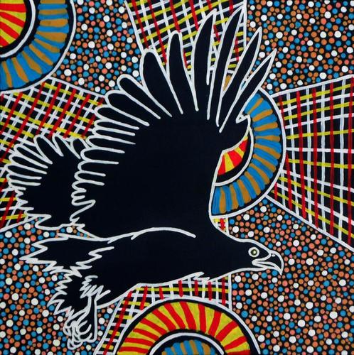 Spannend schilderij van een Roofvogel (geeft licht in het do, Antiek en Kunst, Kunst | Schilderijen | Modern, Ophalen of Verzenden