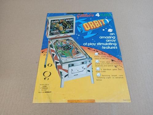 Flyer: Gottlieb Orbit (1971) Flipperkast, Verzamelen, Automaten | Flipperkasten, Gebruikt, Mechanisch, Gottlieb, Verzenden