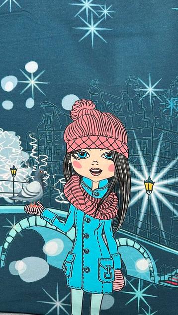 Girls in the cold French Terry 2 luik paneel beschikbaar voor biedingen