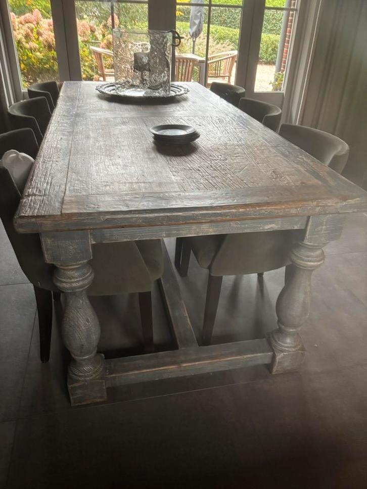 Stoere Eettafel Campeone. 220 x 100, Huis en Inrichting, Tafels | Eettafels, Zo goed als nieuw, 50 tot 100 cm, 200 cm of meer